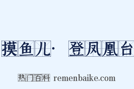 摸鱼儿·登凤凰台是什么意思的图片